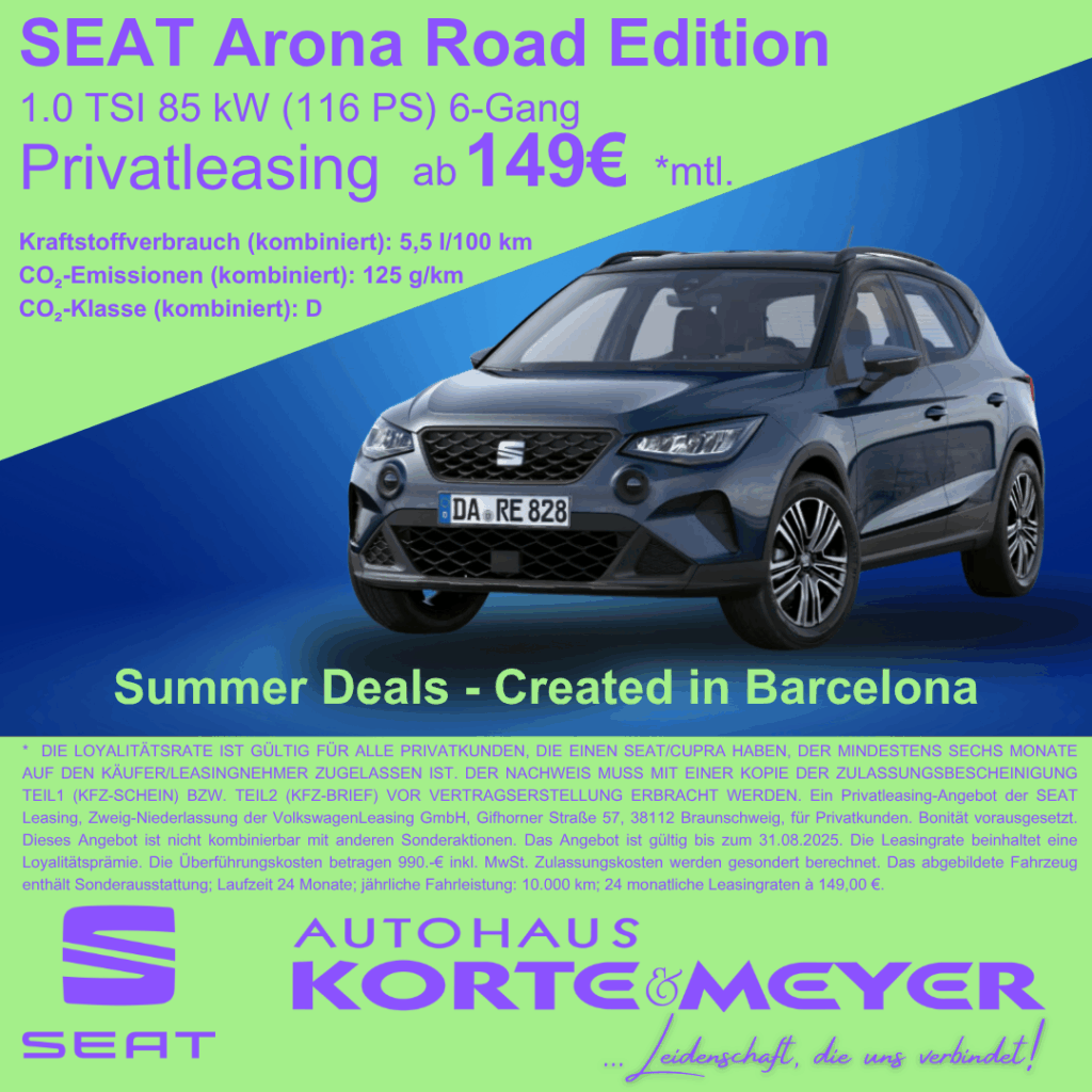 250717 SEAT Arona Road Edition Privat Homepage